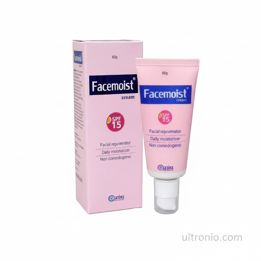 Facemoist Cream 60g – Lightweight Moisturizer for Oily & Acne-Prone Skin – Non-Greasy Daily Hydration Ultonio