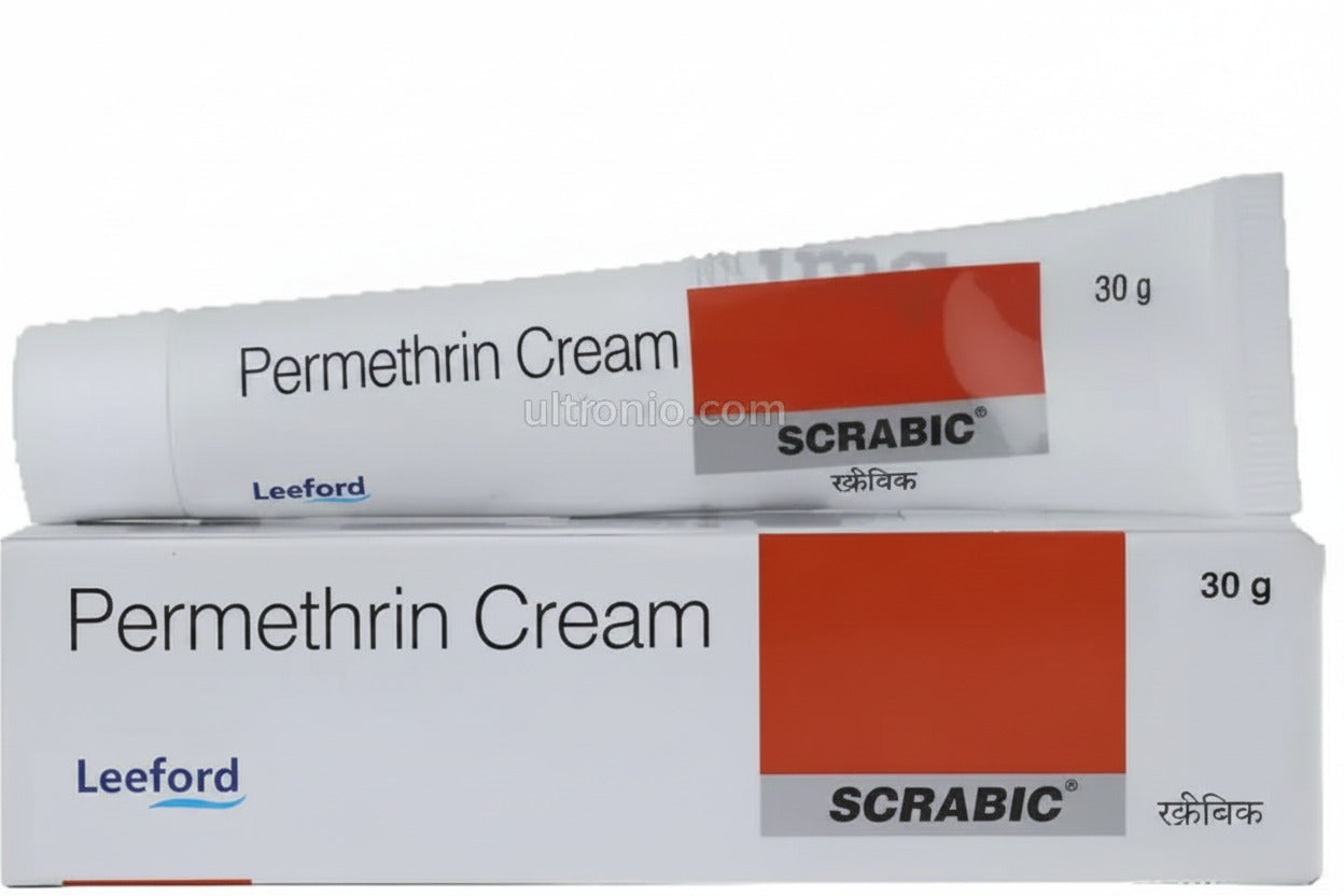 Scrabic Permethrin 5% Cream Pack of 2 (30g Each) – permethrin cream for scabies Ultonio