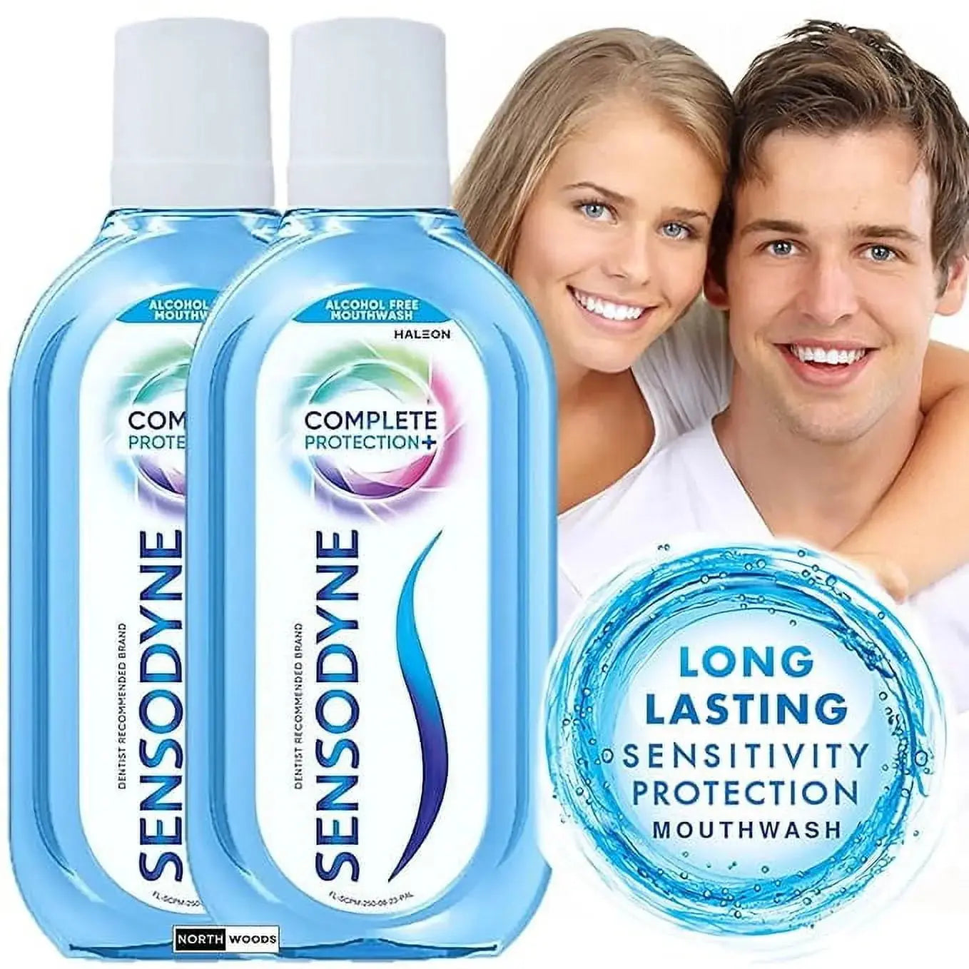 Sensodyne Complete Protection+ Mouthwash – 100ml (Pack of 2) – All-in-One Mouthwash for Sensitivity Relief, Strong Teeth & Fresh Breath Ultonio