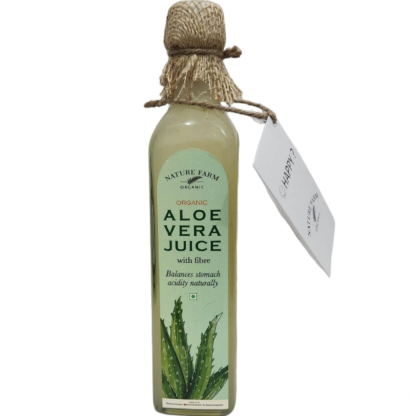 Nature Farm Organic Aloe Vera Juice (with Pulp) Rejuvenates Skin and Hair No Added Sugar 500 ml