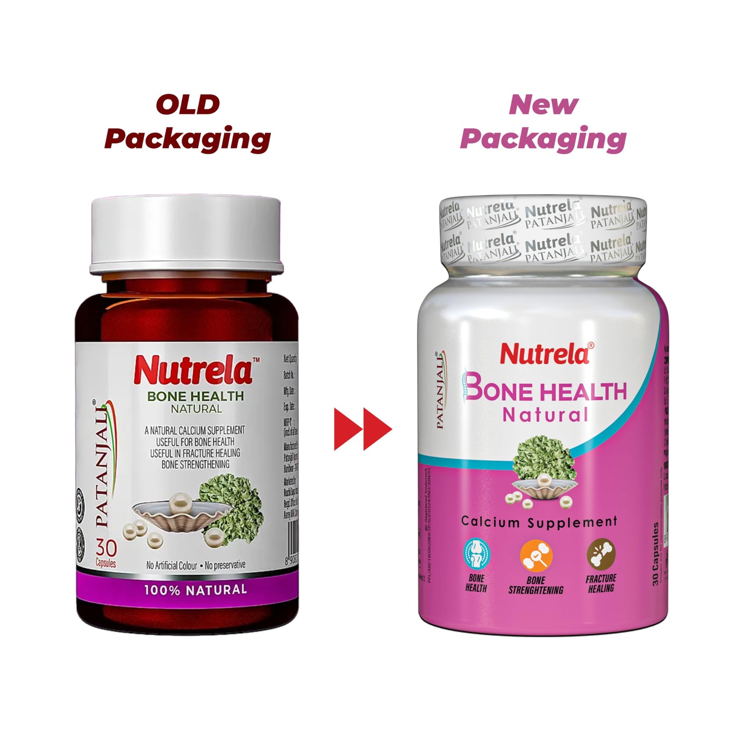 NUTRELA Bone Health Natural Calcium Supplement for Men & Women β Supports Bone Density, Joint Health, and Muscle Strength - 30 Capsules