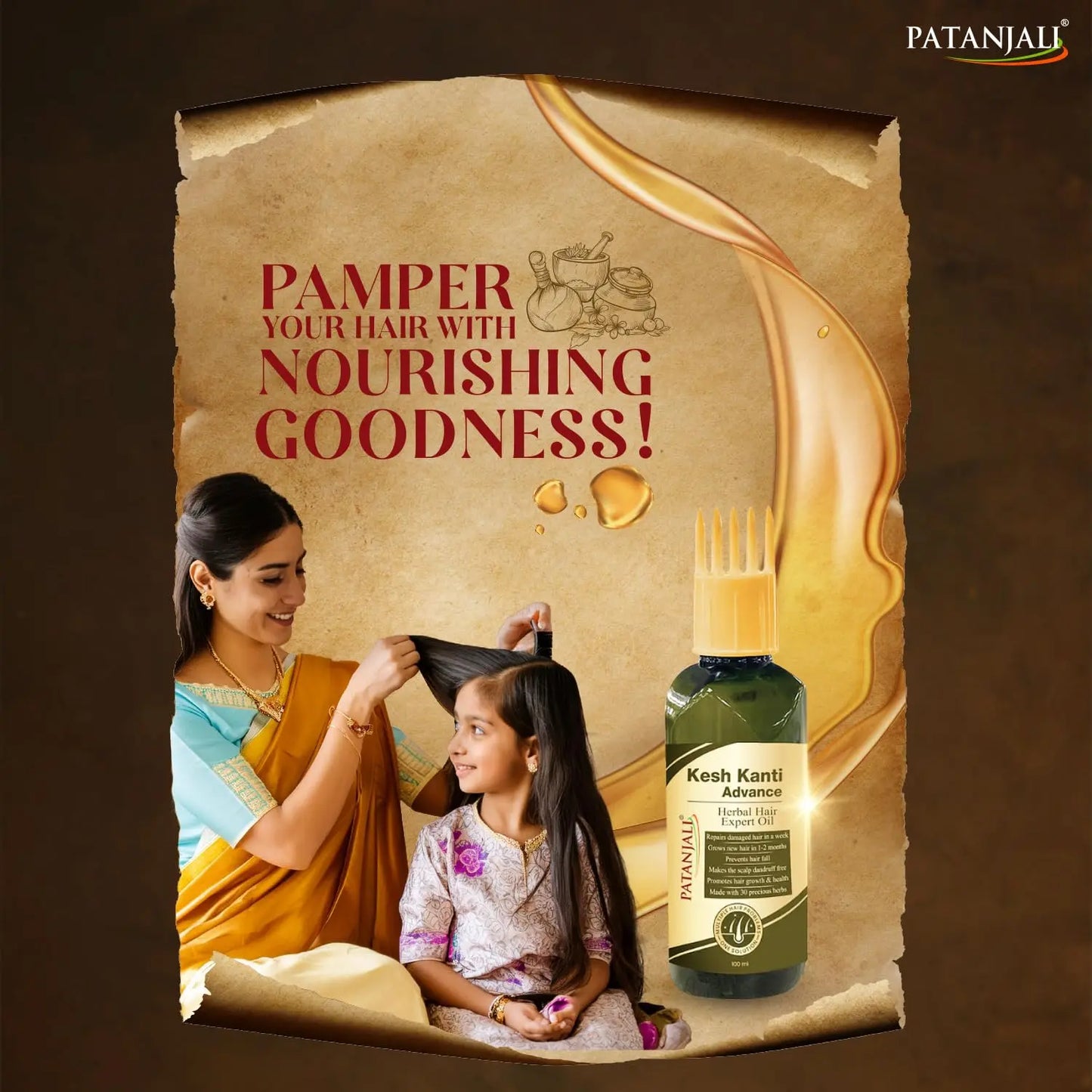 Patanjali Kesh Kanti Advance Herbal Hair Expert Oil 100ml (Pack of 2), Stronger & Longer Hair for Women & Men, Nourishing Hair Oil Enriched with Amla, Reetha, Kalonji & Shikakai Ultonio