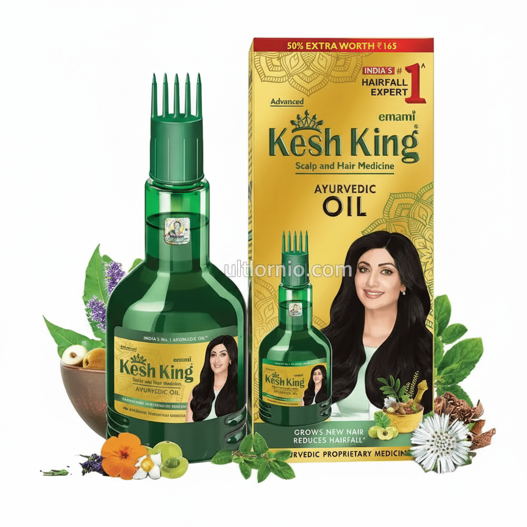 Kesh King Ayurvedic Hair Oil 300ml – Anti-Hair Fall Oil with 21 Herbs for Strong, Thick & Healthy Hair Ultonio