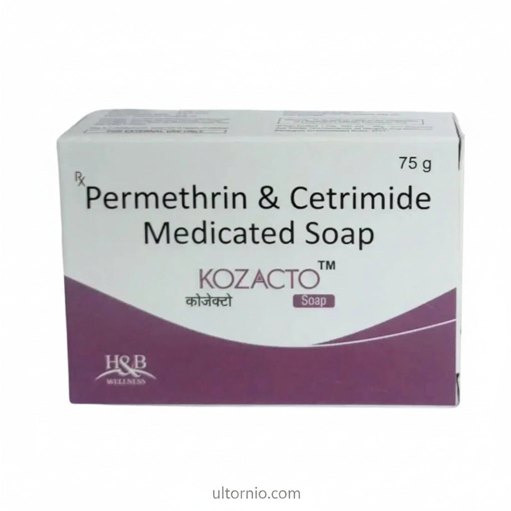 Kozacto Soap 75gm Pack of 2 – Permethrin & Cetrimide Soap for Scabies, Skin Protection & Hygiene Ultonio