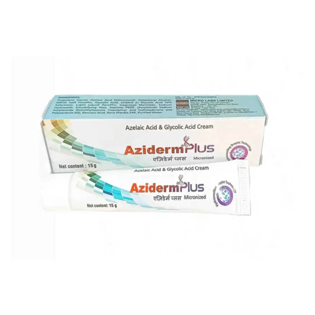 Aziderm 10% Azelaic Acid Cream – 15g (Pack of 2) – Acne & Hyperpigmentation Treatment for Oily & Acne-Prone Skin Ultonio