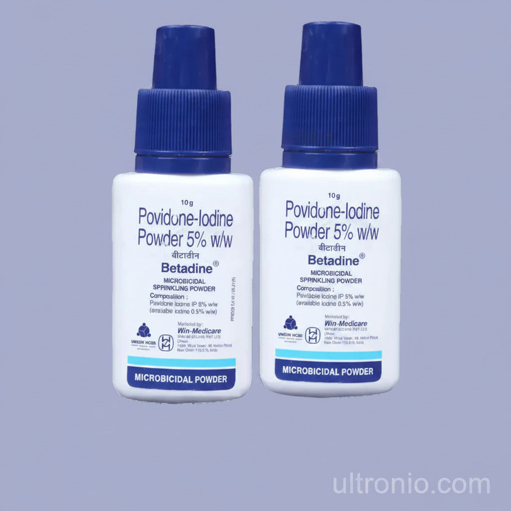 Betadine Antiseptic Powder 10g – Pack of 2 – Povidone Iodine 2.5% – Wound Healing & Infection Protection Ultonio
