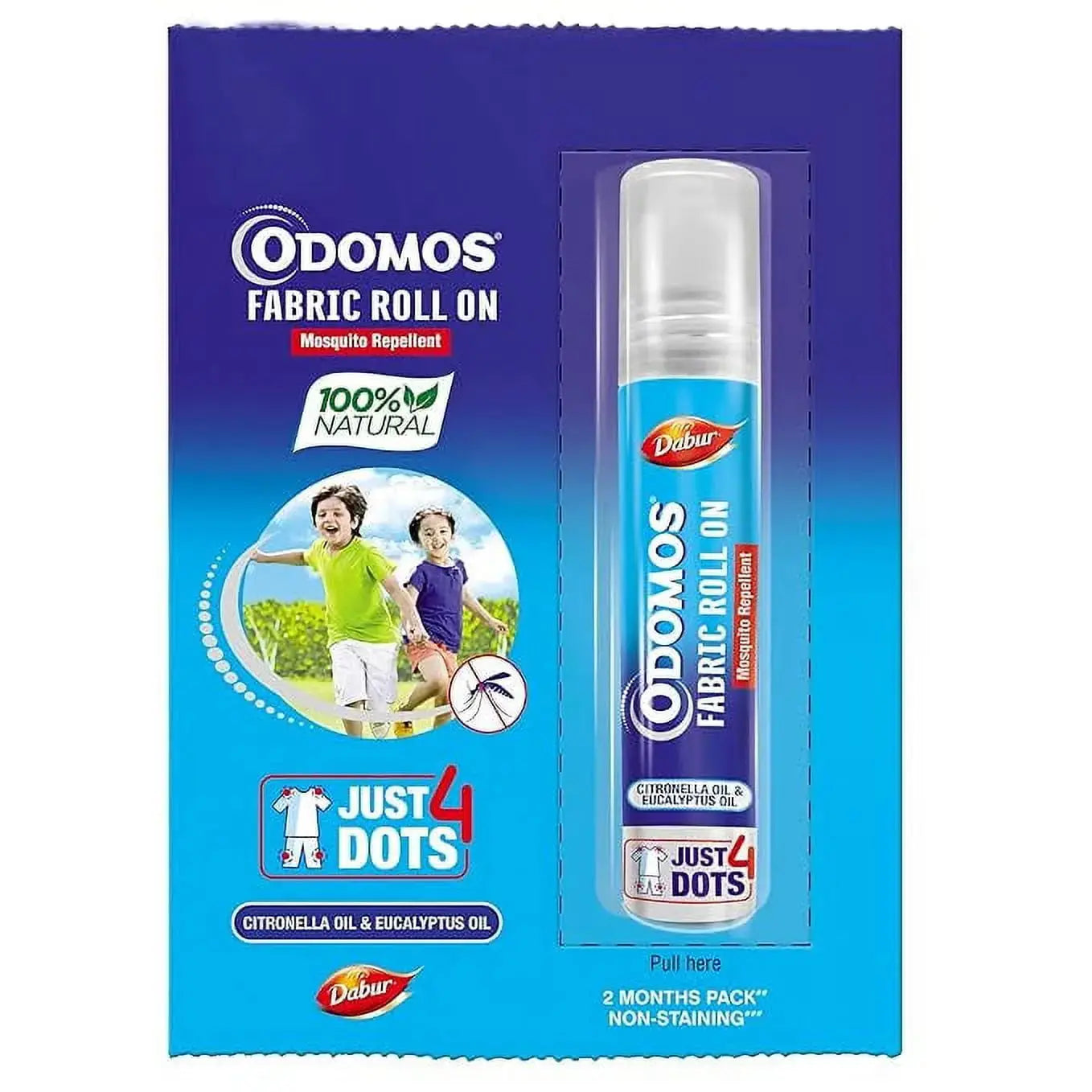 Odomos Mosquito Repellent Fabric Roll-On 8ml (Pack of 2) – Natural Protection for Kids & Adults Ultonio