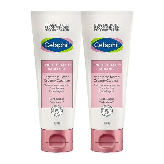 Cetaphil Brightness Reveal Creamy Cleanser 100ml (Pack of 2) – Gentle Skin Brightening Face Wash with Niacinamide & White Sea Daffodil