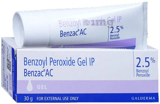 Benzac AC 2.5% Gel – 30g – Benzoyl Peroxide Acne Treatment Gel – Kills Acne-Causing Bacteria & Clears Pimples