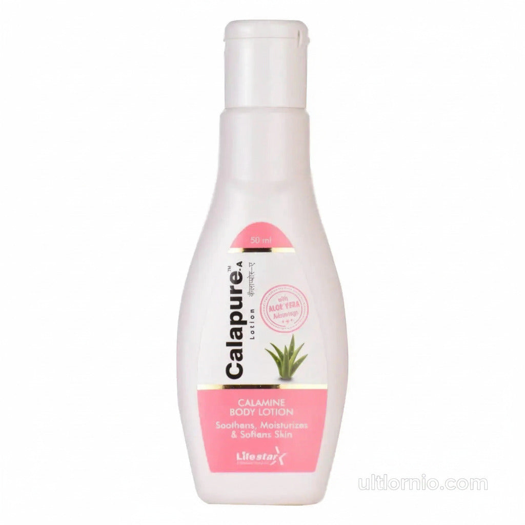 Calapure-A Calamine Body Lotion 50ml – Anti-Itch, Soothing Moisturizer with Aloe Vera & Calamine – Rashes, Prickly Heat & Skin Irritation Relief Ultonio