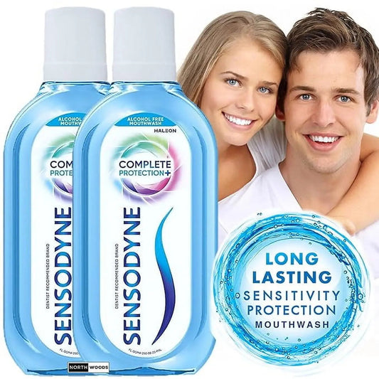 Sensodyne Complete Protection+ Mouthwash – 100ml (Pack of 2) – All-in-One Mouthwash for Sensitivity Relief, Strong Teeth & Fresh Breath