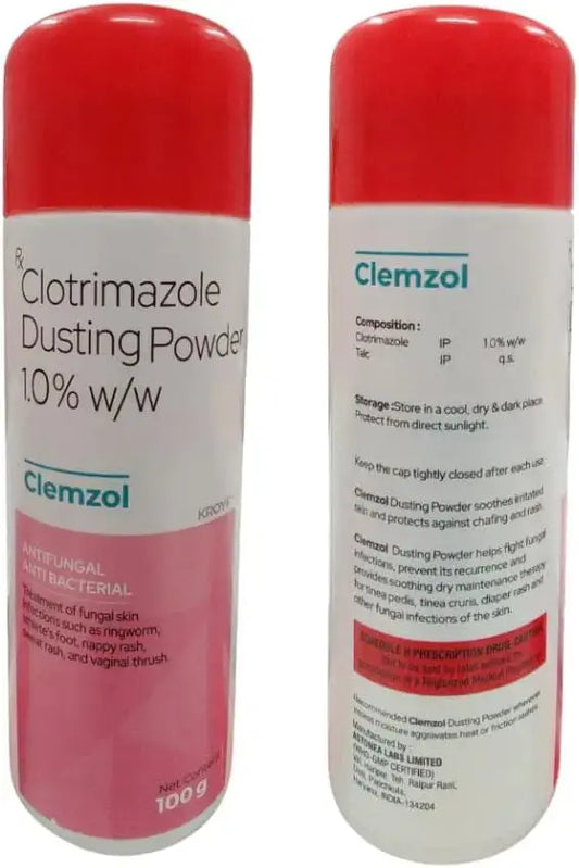 Clemzol Anti-Fungal Dusting Powder 100gm (Pack of 2) – Relief from Skin Irritation, Rashes & Sweat Itch Ultonio