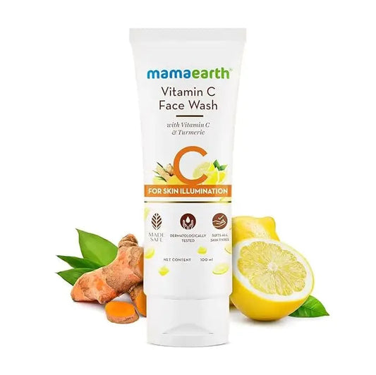 Mamaearth Vitamin C Face Wash for Healthy Skin – Brightens, Detoxifies & Gently Cleanses – 100ml