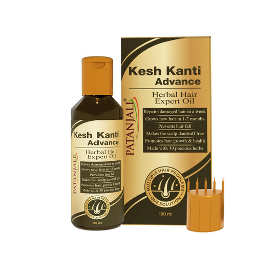 Patanjali Kesh Kanti Advance Herbal Hair Expert Oil 100ml (Pack of 2), Stronger & Longer Hair for Women & Men, Nourishing Hair Oil Enriched with Amla, Reetha, Kalonji & Shikakai