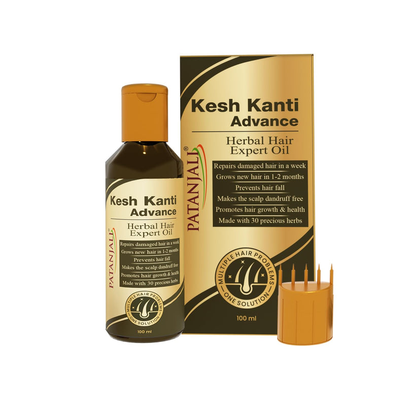 Patanjali Kesh Kanti Advance Herbal Hair Expert Oil 100ml (Pack of 2), Stronger & Longer Hair for Women & Men, Nourishing Hair Oil Enriched with Amla, Reetha, Kalonji & Shikakai