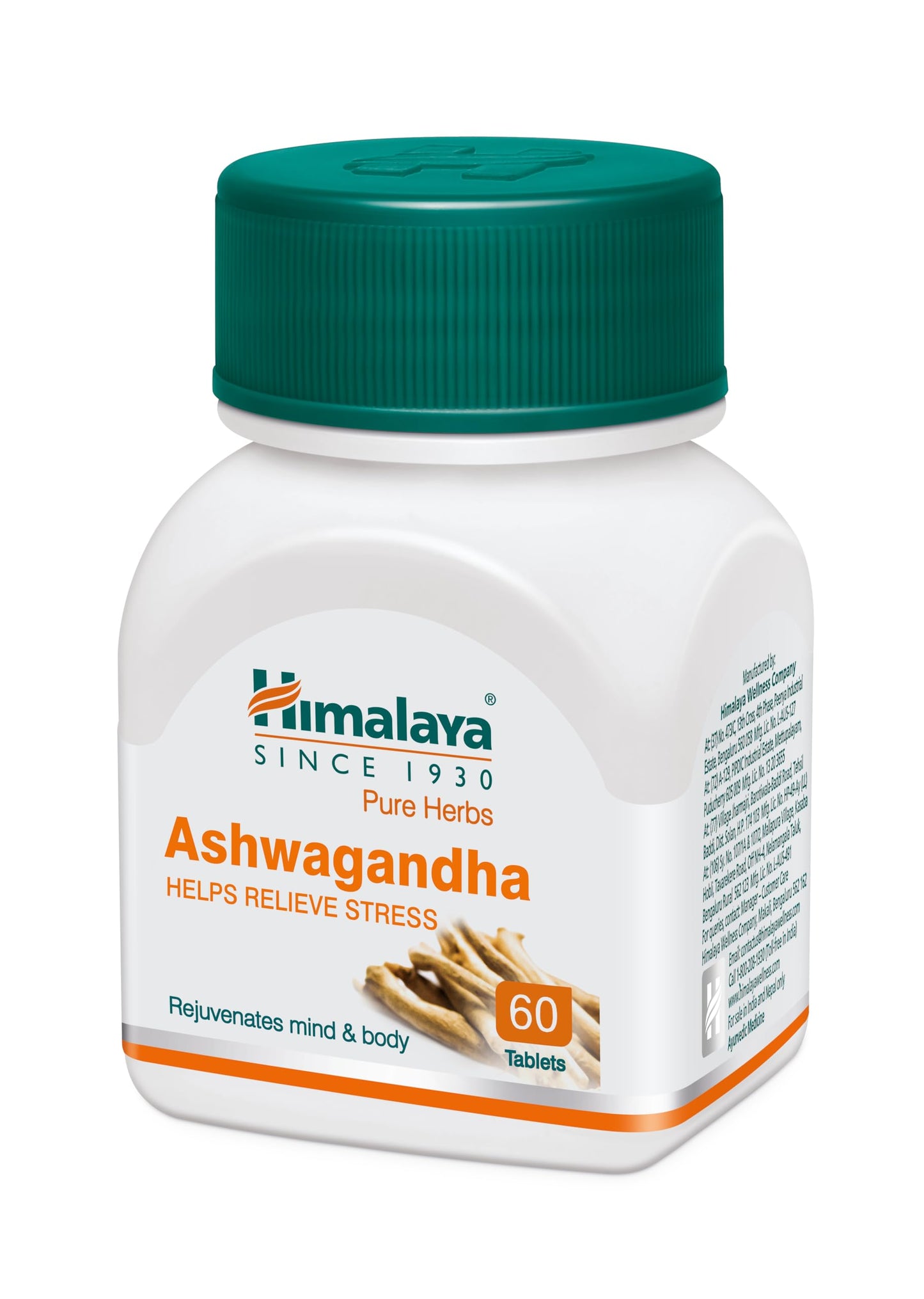 Himalaya Ashvagandha - General Wellness Tablets, 60 Tablets (Pack of 2) – Stress Relief – Rejuvenates Mind & Body