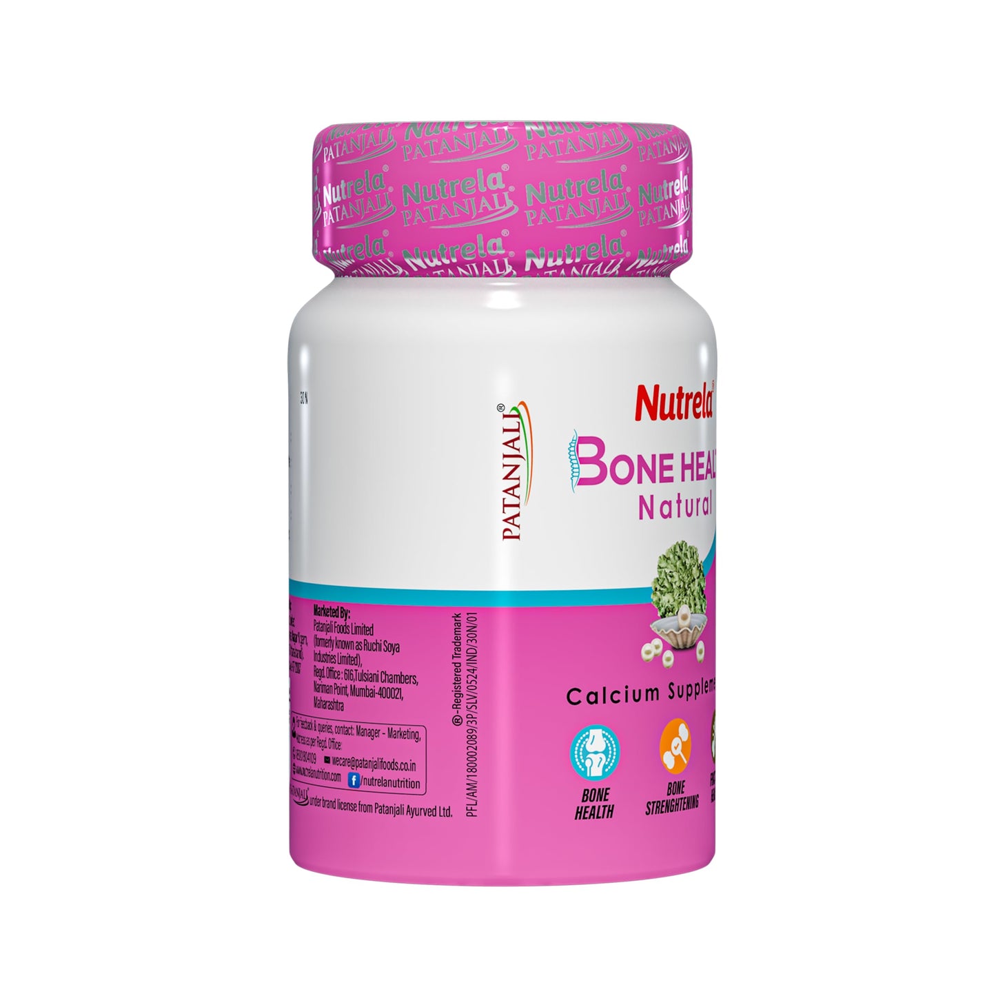 NUTRELA Bone Health Natural Calcium Supplement for Men & Women – Supports Bone Density, Joint Health, and Muscle Strength - 30 Capsules