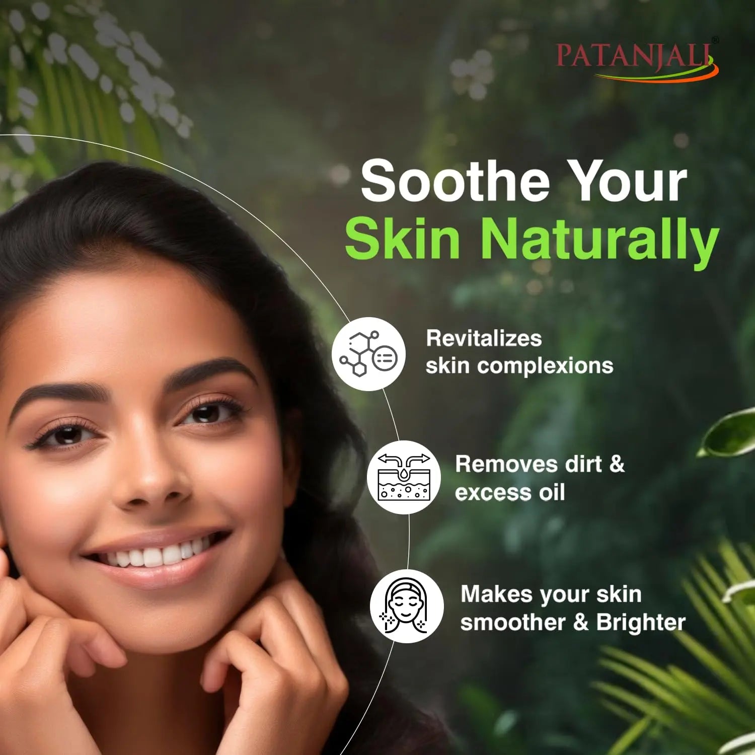 Patanjali Saundarya Face Wash, for Clean and Fresh Skin with Natural Ingredients for Daily Use 100g (Pack of 4) Ultonio