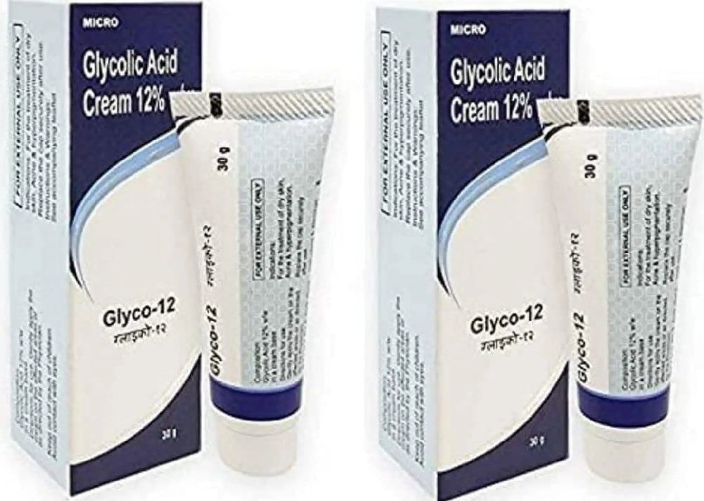 Glyco-12 Cream 30gm (Pack of 2) – Glycolic Acid Skin Cream for Dark Spots, Pigmentation & Acne Scars