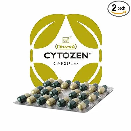 Charak Cytozen Capsules – Liver Detox & Protection – Pack of 2 × 20 Capsules – Ayurvedic Hepatic Support