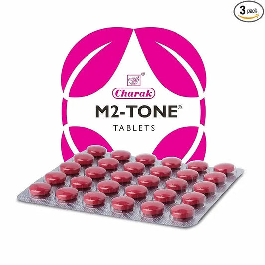 Charak M2Tone Tablets – Menstrual & Hormonal Balance – Pack of 3 × 30 Tablets – Ayurvedic Women's Health Support