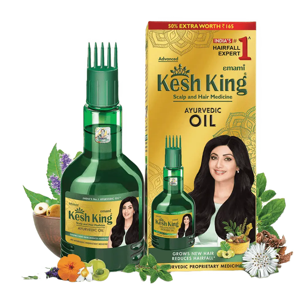 Kesh King Ayurvedic Hair Oil 300ml – Anti-Hair Fall Oil with 21 Herbs for Strong, Thick & Healthy Hair