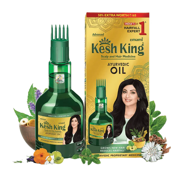 Kesh King Ayurvedic Hair Oil 300ml – Anti-Hair Fall Oil with 21 Herbs for Strong, Thick & Healthy Hair
