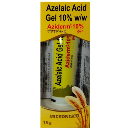 Aziderm 10% Azelaic Acid Gel – 15g (Pack of 2) – Acne & Hyperpigmentation Treatment for Oily & Acne-Prone Skin