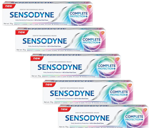 Sensodyne Complete Protection Toothpaste – 70g (Pack of 5) – Daily Oral Care for Sensitive Teeth & Gum Health