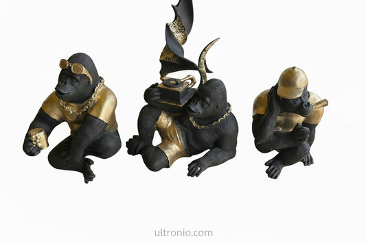 Gorilla Figurine with golden stuff| Decorative