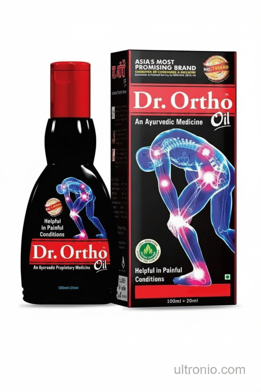 Dr Ortho Ayurvedic Pain Relief Oil – 120ml – Herbal Formula for Joint, Back, and Knee Pain – Bone & Muscle Support Ultonio