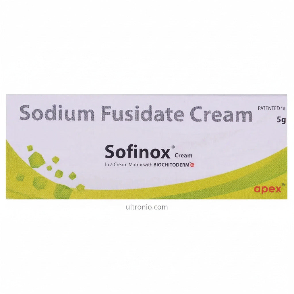 Sofinox Cream 5gm (Pack of 2) – Sodium Fusidate Antibiotic Cream for Skin Infection & Inflammation Ultonio