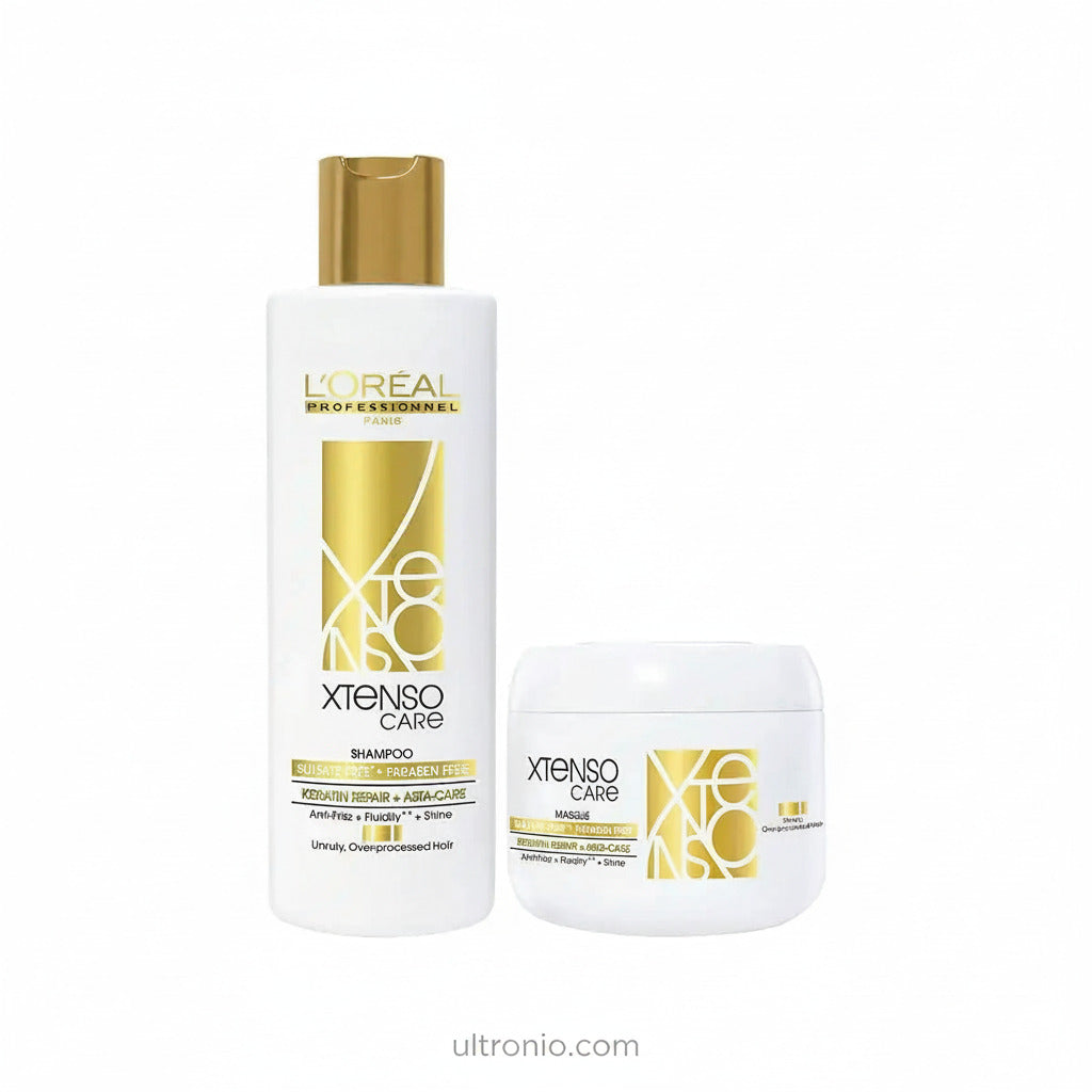 L'Oreal Professionnel Xtenso Care Sulfate-Free Golden Shampoo 250ml & Hair Masque 200ml Combo – Nourishing Hair Care for All Hair Types (Pack of 2) Ultonio
