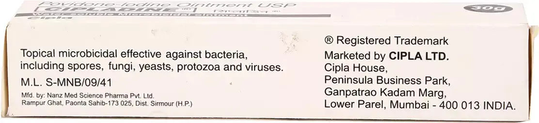 Cipladine Povidone-Iodine Ointment 30gm (Pack of 2) – Antiseptic & Microbicidal Healing Ointment – Wound Care & Infection Prevention Ultonio