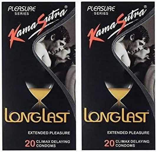 Kamasutra Longlast Condoms – Extended Pleasure with Climax Control – Pack of 40