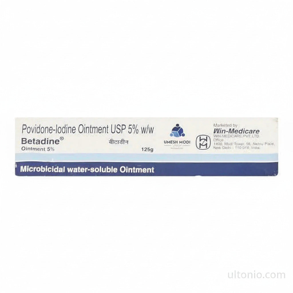 Betadine 5% Povidone-Iodine Antiseptic Ointment – 125g – Infection Prevention & Wound Care Treatment Ultonio