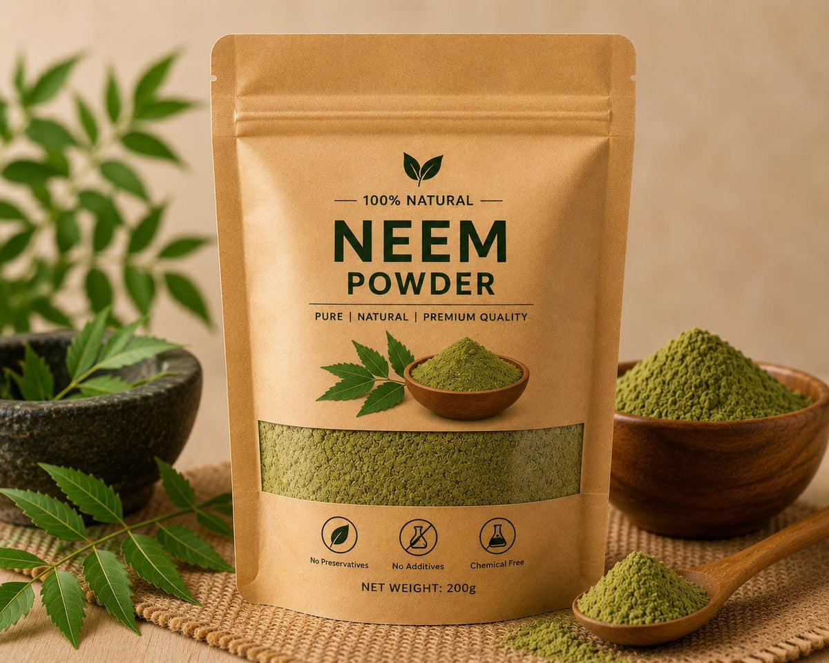 100% Pure Neem Leaf Powder for Skin & Hair Care (Natural Herbal)