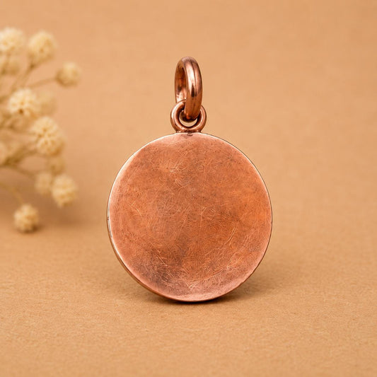 Personalized Copper Disc Pendant Necklace, Minimalist Initial Charm, Artisan Jewelry